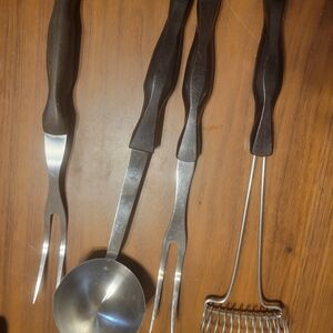 Cutco Stainless Steel Utensil Set with Black Handles